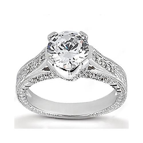 Bague De Fiançailles Réel Diamant Femme Or Blanc Neuf 1.71 Carats