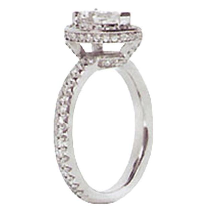 Bague De Fiançailles Réel Diamant Halo En Forme De Poire 2.01 Carats