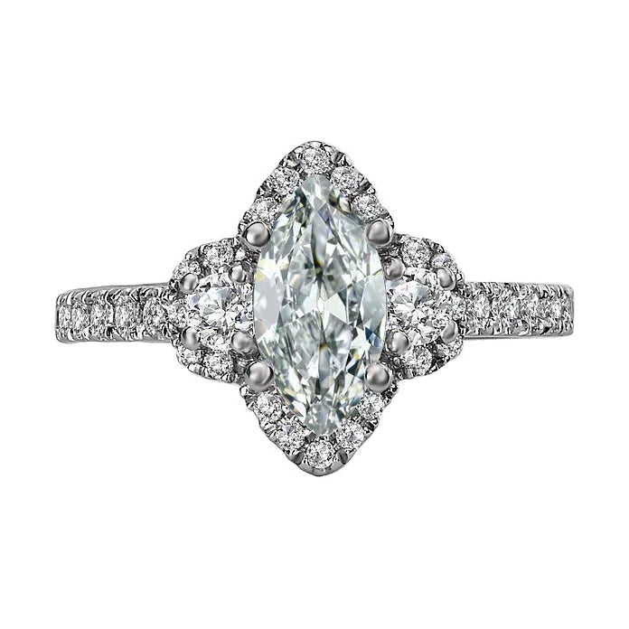 Bague De Fiançailles Réel Diamant Marquise 6 Carats
