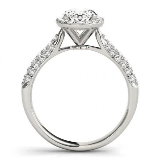 Bague De Fiançailles Réel Diamant Ovale Halo 1.75 Carats Or Blanc 14K Bijoux