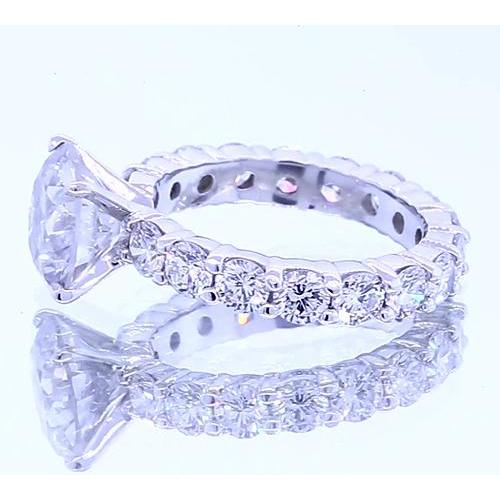 Bague De Fiançailles Réel Diamant Rond 3 Carats Serti 4 Griffes