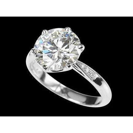 Bague De Fiançailles Réel Diamant Rond Brillant De 2.65 Carats Nouveau
