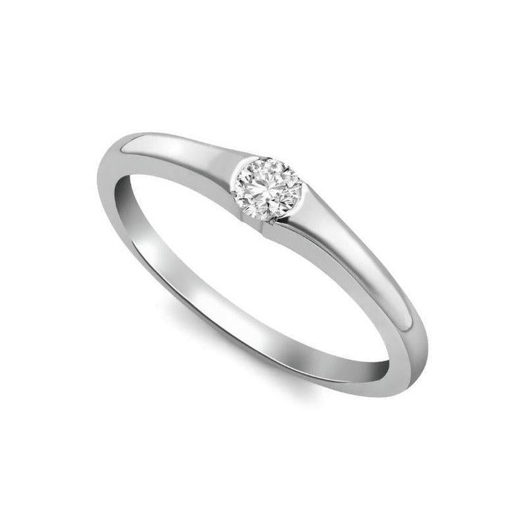 Bague De Fiançailles Réel Diamant Rond Etincelant De 1.25 Ct Solitaire