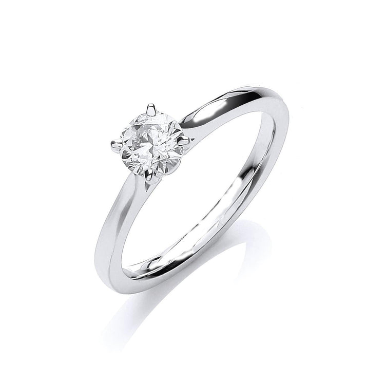 naturel round diamant 1.50carats bague vue de face