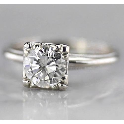 Bague De Fiançailles Réel Diamant Rond Solitaire 1 Carat