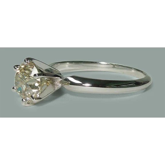 Bague De Fiançailles Réel Diamant Rond Solitaire De 1.50 Carat