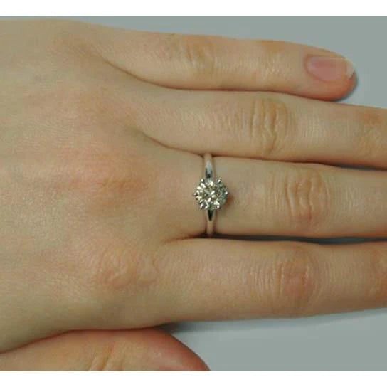 Bague De Fiançailles Réel Diamant Rond Solitaire De 1.50 Carat