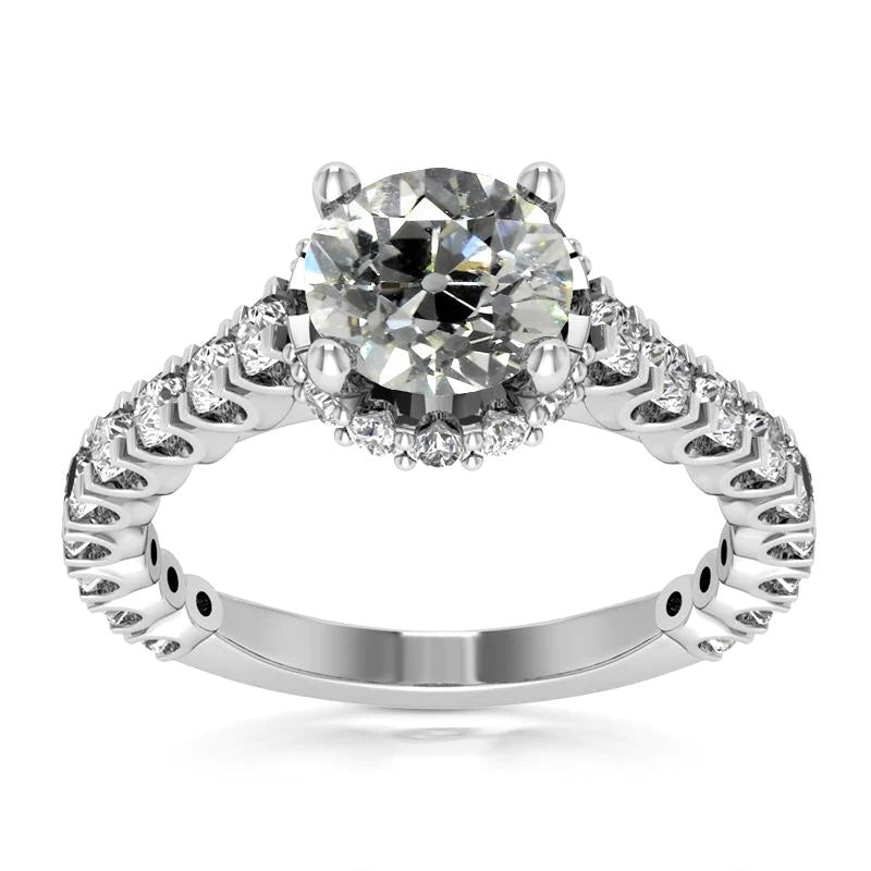 Bague De Fiançailles Réel Diamant Rond Taille Ancienne 5.75 Carats Bijoux Dames