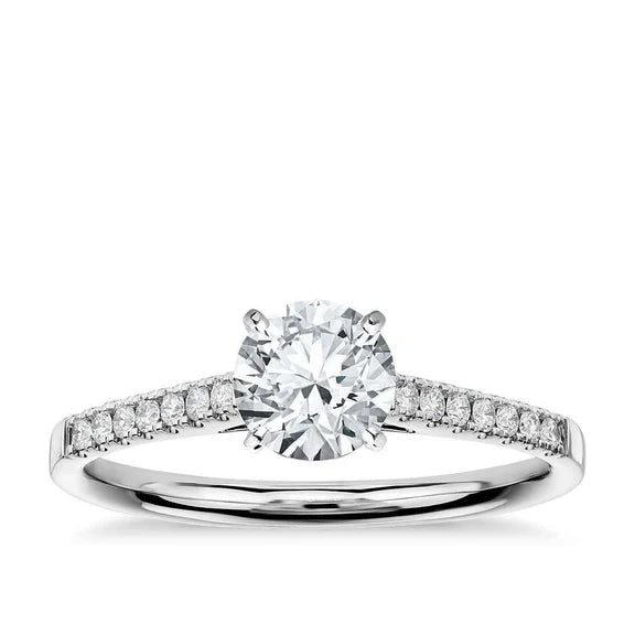 Bague De Fiançailles Réel Diamant Rond Taille Brillant 2.50 Carats Nouveau