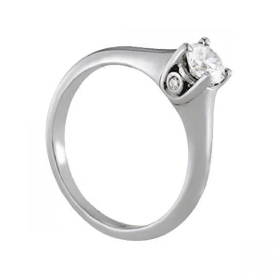 Bague De Fiançailles Réel Diamant Solitaire 0.75 Carats Or Blanc 14K