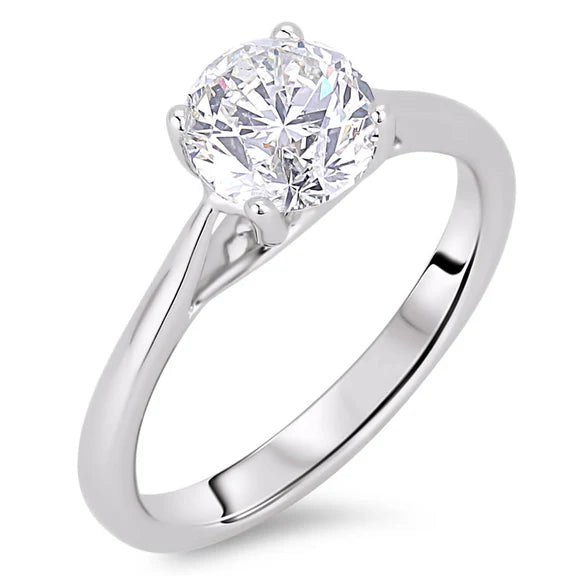Bague De Fiançailles Réel Diamant Solitaire 1 Carat Bijoux Dame En Or Blanc