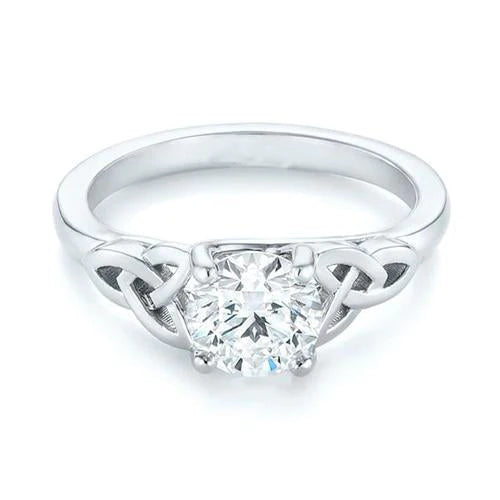 Bague De Fiançailles Réel Diamant Solitaire Coupe Ronde 1.50 Ct
