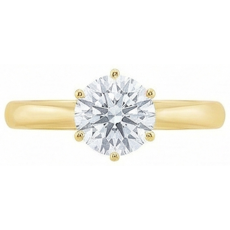 Bague De Fiançailles Réel Diamant Naturels Extraits des Mines ( et non cultivés en laboratoire ) Solitaire Or Jaune 1.51 Ct.