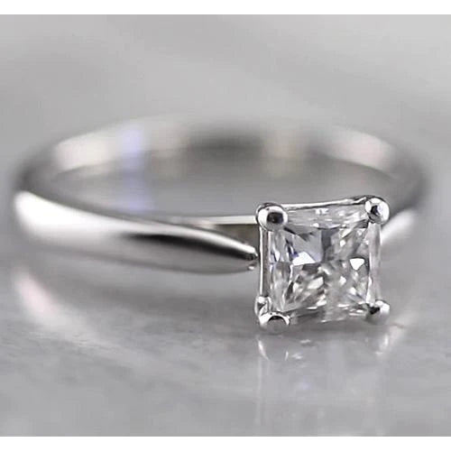 Bague De Fiançailles Réel Diamant Solitaire Princesse 1 Carat