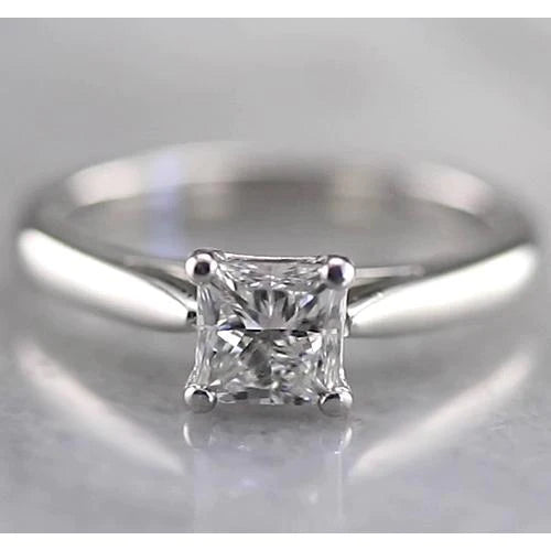 Bague De Fiançailles Réel Diamant Solitaire Princesse 1 Carat