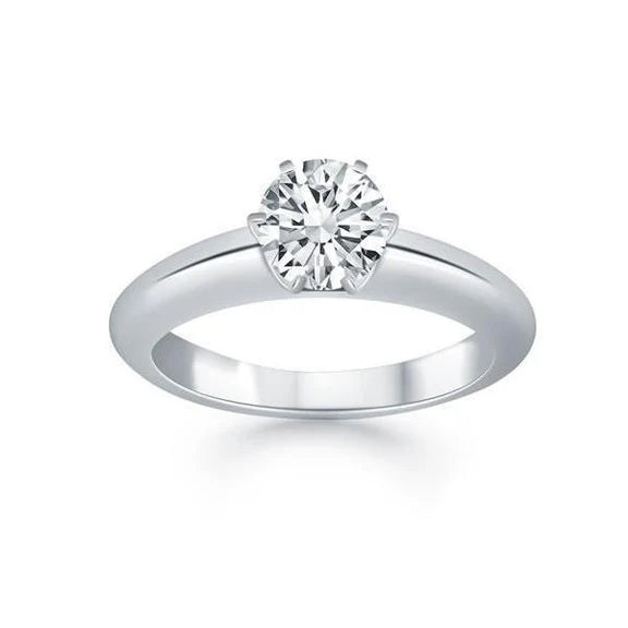 Bague De Fiançailles Réel Diamant Solitaire Serti Griffes 1.75 Ct Or Blanc