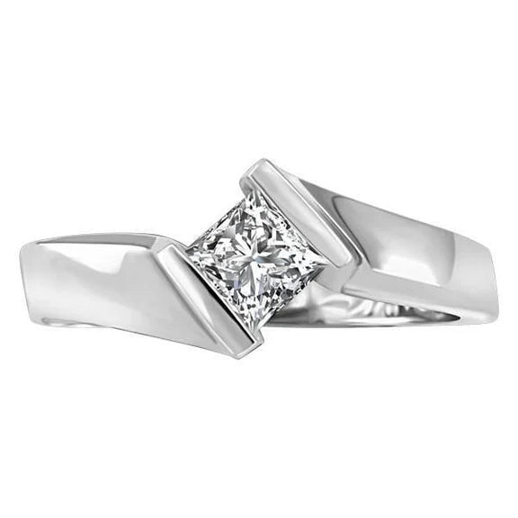 Bague De Fiançailles Réel Diamant Solitaire Taille Princesse De 1.51 Ct