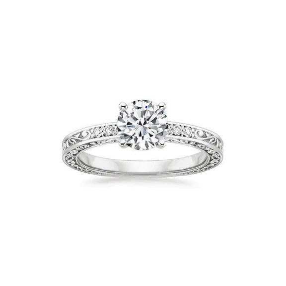 Bague De Fiançailles Réel Diamant Taille Brillant Rond Etincelant 2.30 Ct