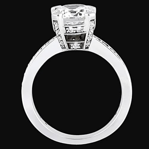 Bague De Fiançailles Réel Diamants Ronds 2.25 Carats Avec Accents