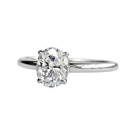 Bague De Fiançailles Réel diamant Ovale Solitaire De 1.75 Carat