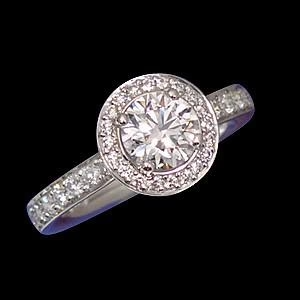 Bague De Fiançailles Royale Avec Halo De Réel Diamants De 2 Carats En Or Blanc