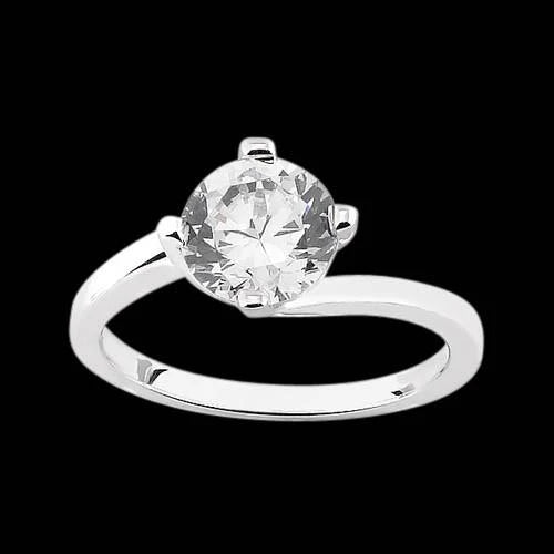 Bague De Fiançailles Royale Avec Réel Diamant Solitaire 3 Carats