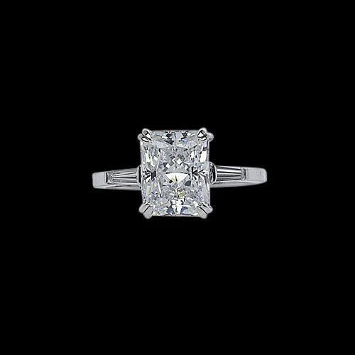 Bague De Fiançailles Royale Trois Pierres Réel Diamant 3.10 Carats Nouveau