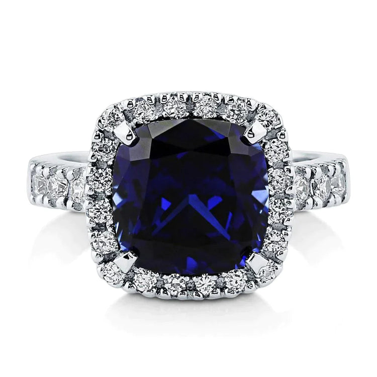 Bague De Fiançailles Saphir Coussin 4 Carats