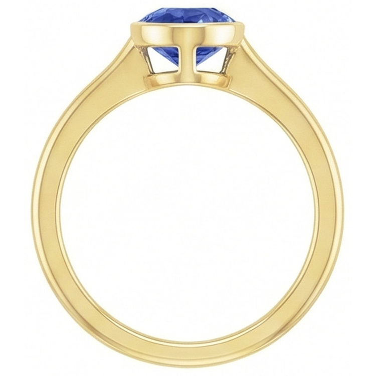 Bague De Fiançailles Saphir Serti Clos 3 Carats