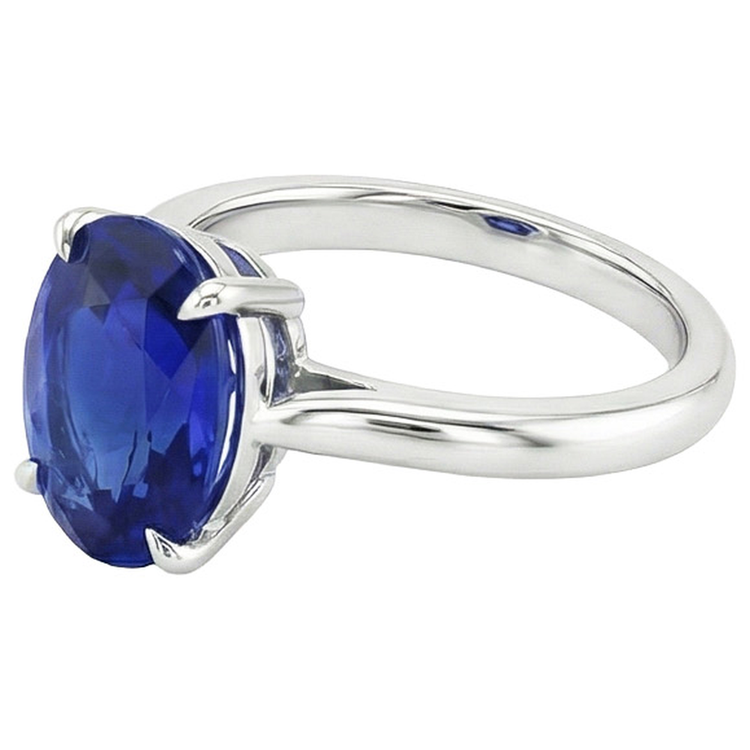 Bague De Fiançailles Saphir Taille Ovale 4 Carats