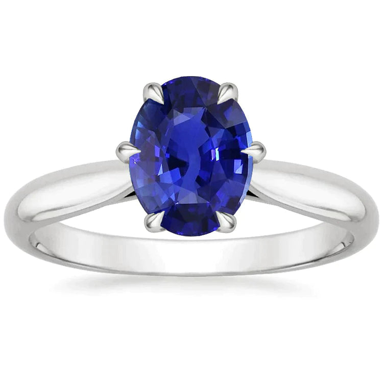 Bague De Fiançailles Saphir Taille Ovale 4 Carats