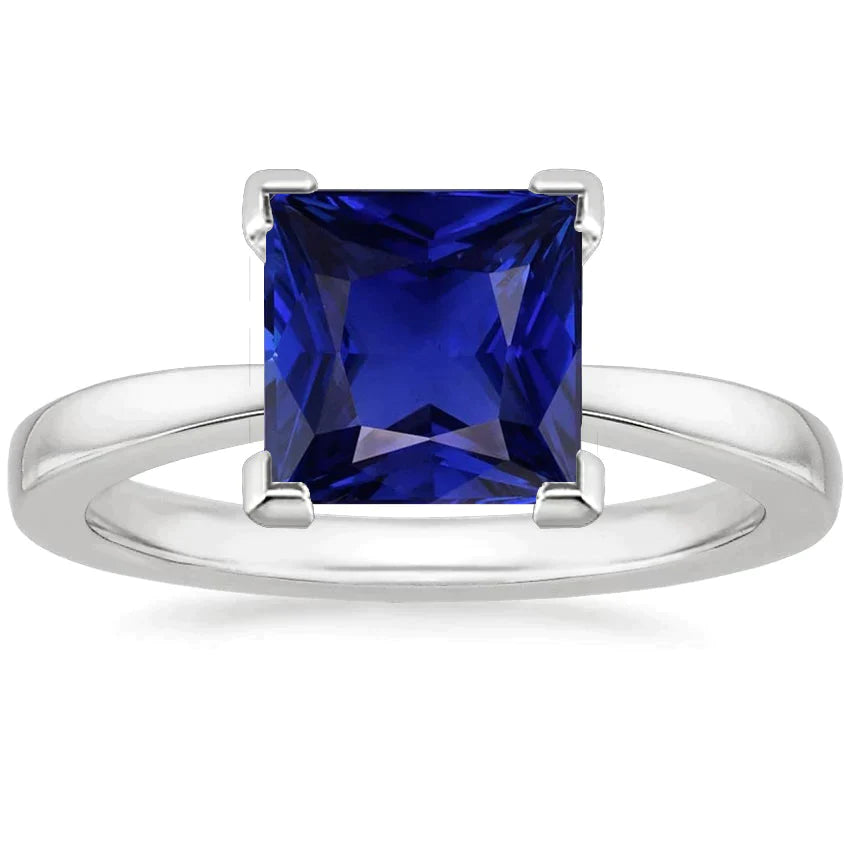 Bague De Fiançailles Saphir Taille Princesse 5 Carats