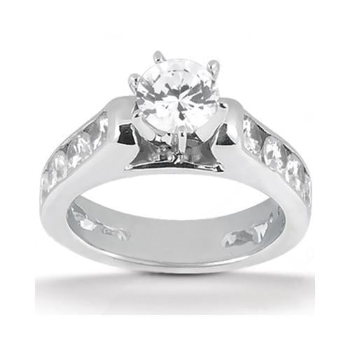 Bague De Fiançailles Sertie De Naturel Diamants 4.15 Carats Bague En Or Blanc