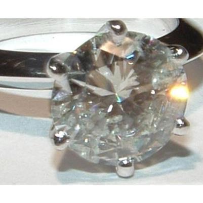 Bague De Fiançailles Solitaire Naturel Diamant 2 Carats Or Blanc