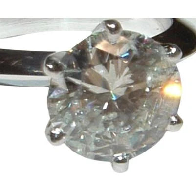 Bague De Fiançailles Solitaire Naturel Diamant 2 Carats Or Blanc