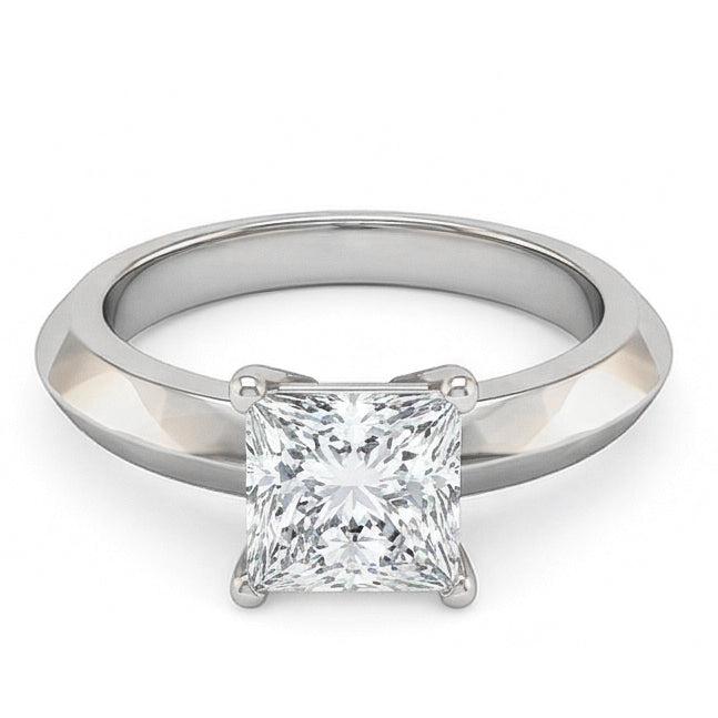 Bague De Fiançailles Solitaire Naturel Diamant Naturels Extraits des Mines ( et non cultivés en laboratoire ) 0.75 Ct. Bijoux Or Blanc