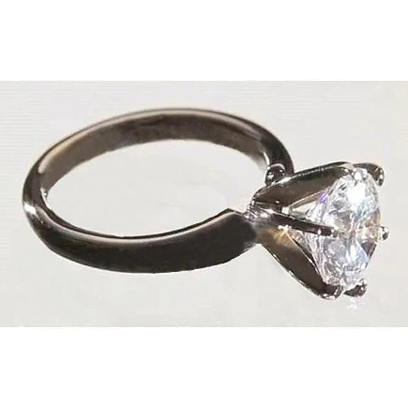 Bague De Fiançailles Solitaire Réel Diamant 1.50 Carats Or Blanc 14K