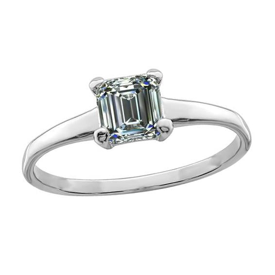 Bague De Fiançailles Solitaire Réel Diamant Émeraude Pour Femme En Or 14 Carats 2 Carats