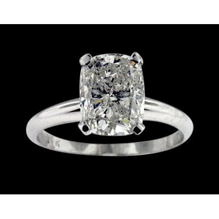 Bague De Fiançailles Solitaire Réel Diamant Taille Coussin De 3 Carats