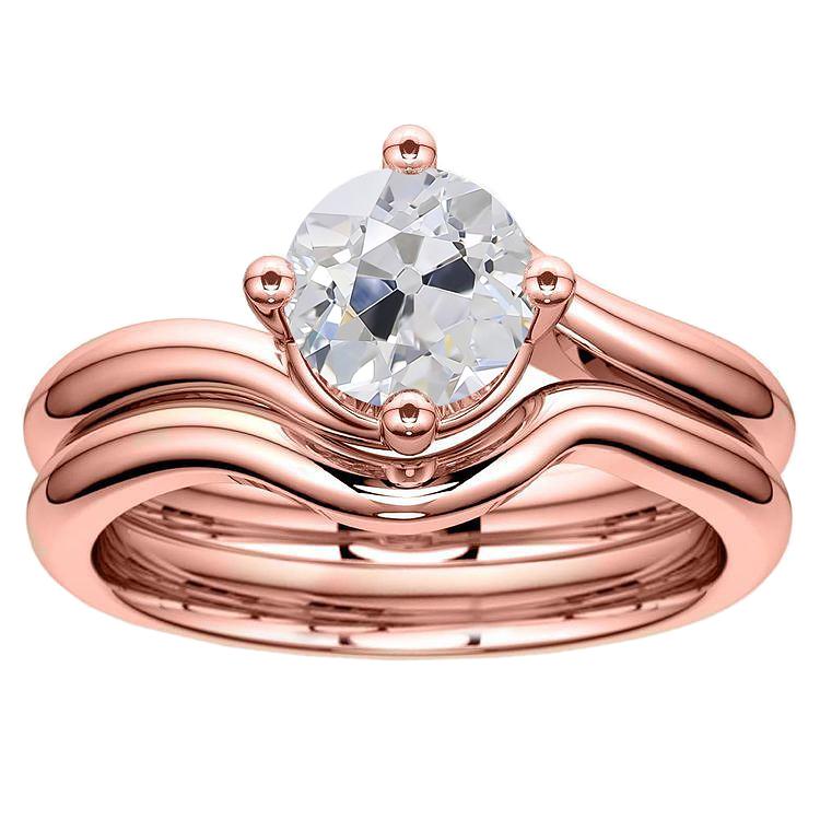 Bague De Fiançailles Solitaire Ronde Sertie De Réel Diamants Vieux Mineur 2.50 Carats