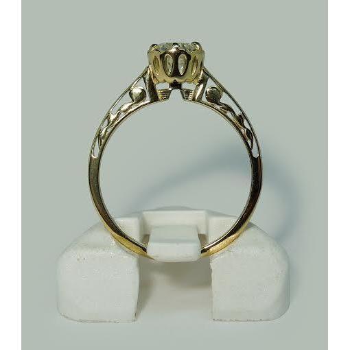 Bague De Fiançailles Solitaire Style Couronne Réel Diamant Rond 1 Carat