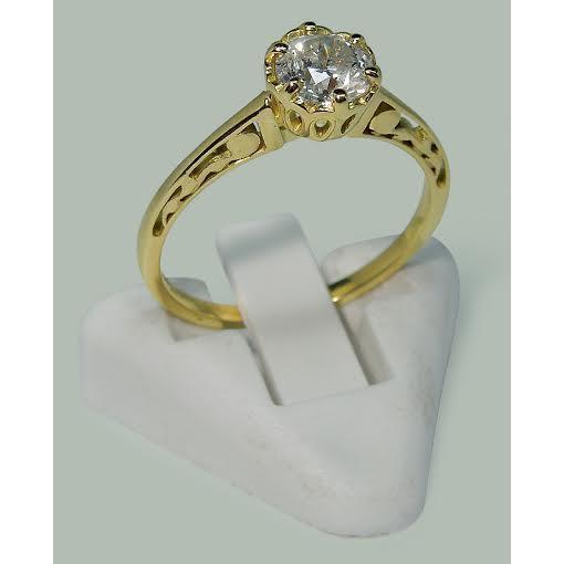 Bague De Fiançailles Solitaire Style Couronne Réel Diamant Rond 1 Carat