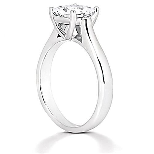 Bague De Fiançailles Solitaire Véritable Diamant Taille Princesse 1 Carat Bijoux Neuf