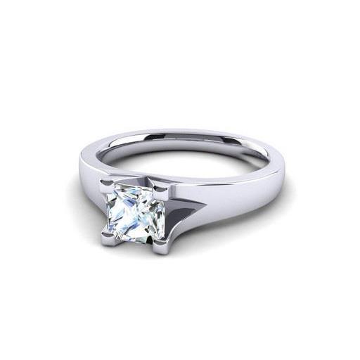 Bague De Fiançailles Solitaire Véritable Diamant Taille Princesse De 1.60 Ct