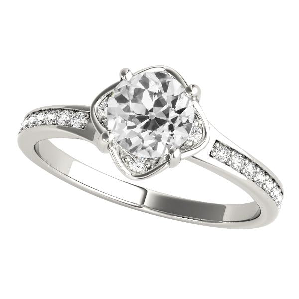 Bague De Fiançailles Taille Ancienne Réel Diamants Ronds Or Blanc Bijoux 3.25 Carats