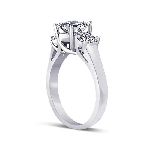 Bague De Fiançailles Trois Pierres Réel Diamants 2.31 Carat Bijoux En Diamant Or