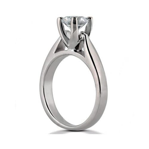 Bague De Fiançailles Véritable Diamant 1 Carat Or Blanc 14K Nouveau