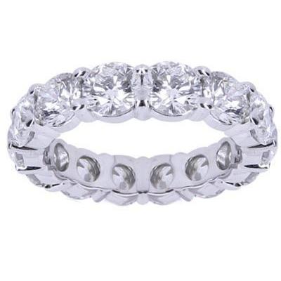 Bague De Fiançailles Véritable Diamant Rond 6.30 Carats Or Blanc 14K