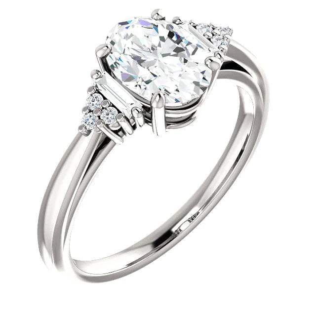 Bague De Fiançailles Véritable Diamant Serti Cathédrale 2.20 Carats Femme Bijoux
