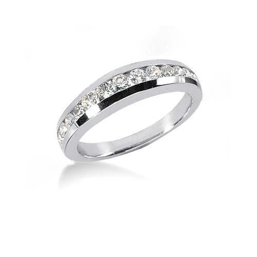 Bague De Finçailles Fantaisie Avec Réel Diamants 2.10 Ct. Or Blanc 14K